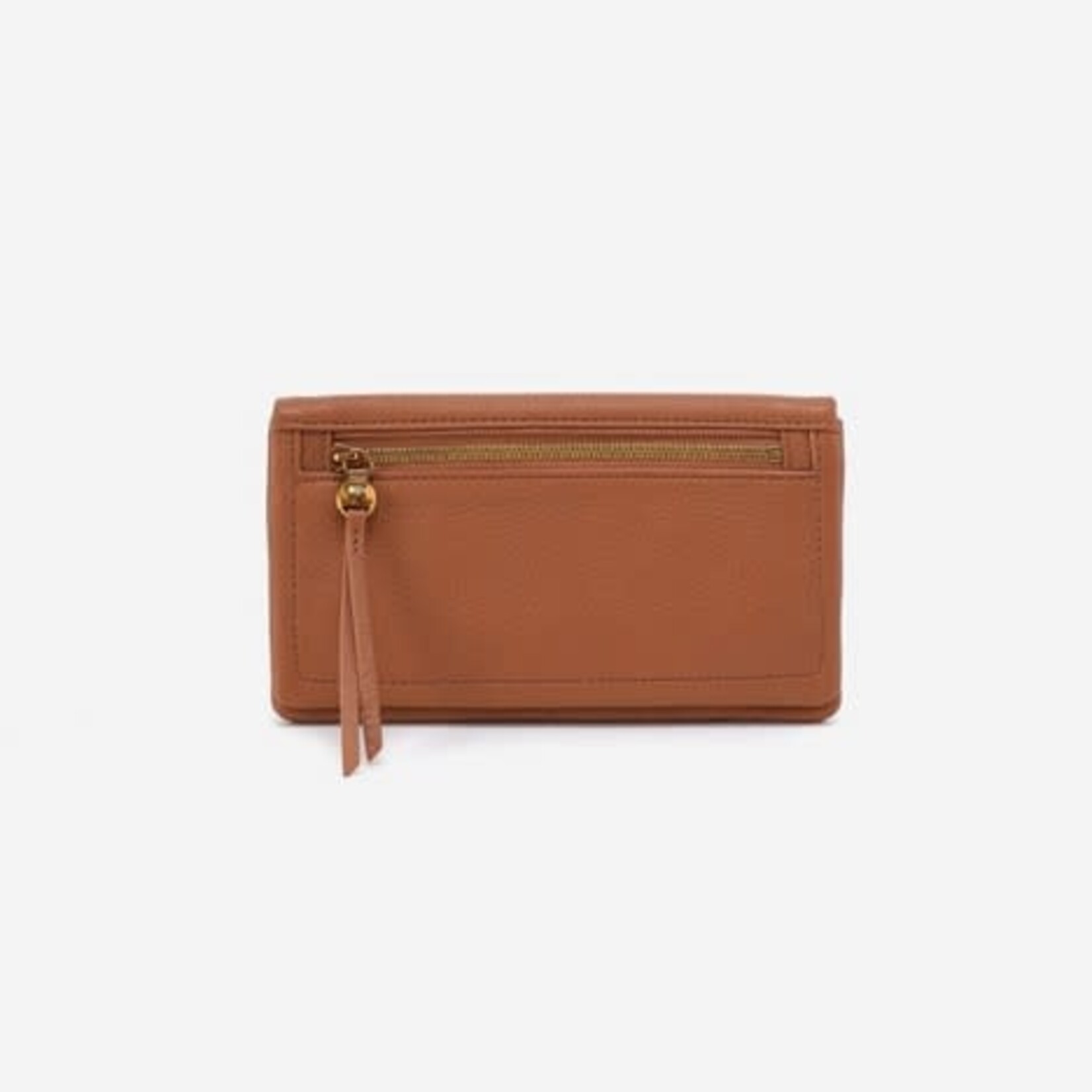 HOBO Lumen Pebbled Leather Continental Wallet in Warm Honey