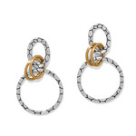 Brighton Pebble Link Two Tone Post Drop Earrings