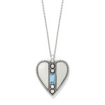 Brighton Pretty Tough Gem Heart Aquamarine Necklace