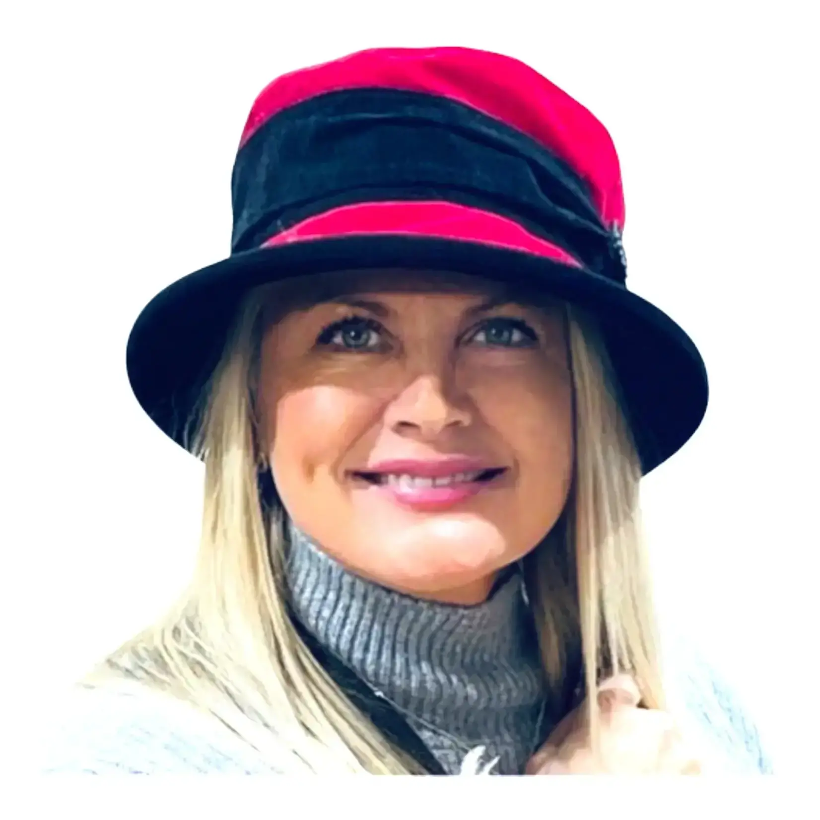Peak & Brim Hats Kitty Red Small Brimmed Ladies Cloche Style Hat