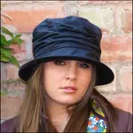 Peak & Brim Hats Christine High Crown Waxed Waterproof Hat, Elegant Foldaway Black