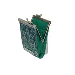 Cathayana Paisley Pattern Brocade Card Holder with Rfid Protection In Teal/Blk