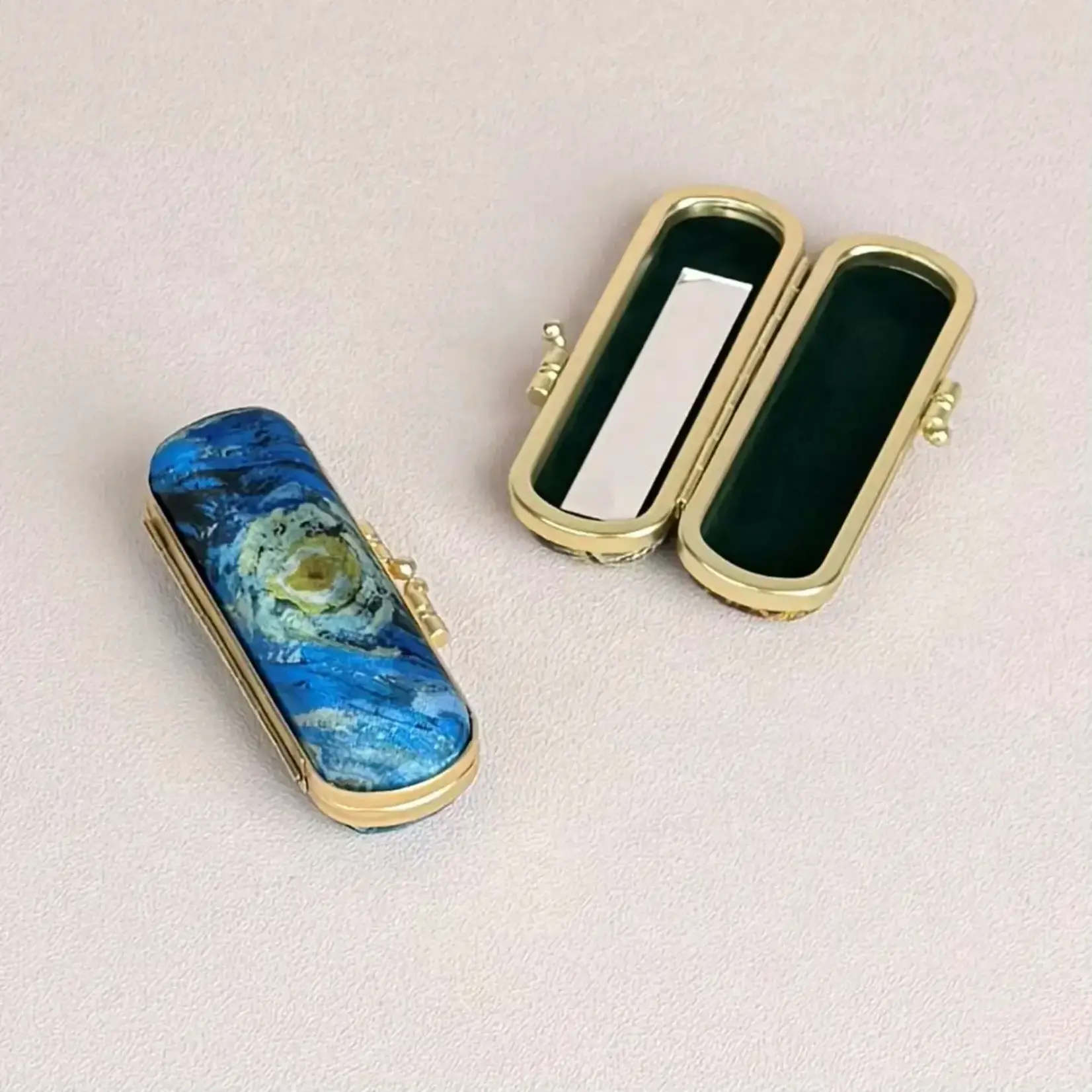 Cathayana Artist Painting Print Lipstick Case with Mirror in Starry Night