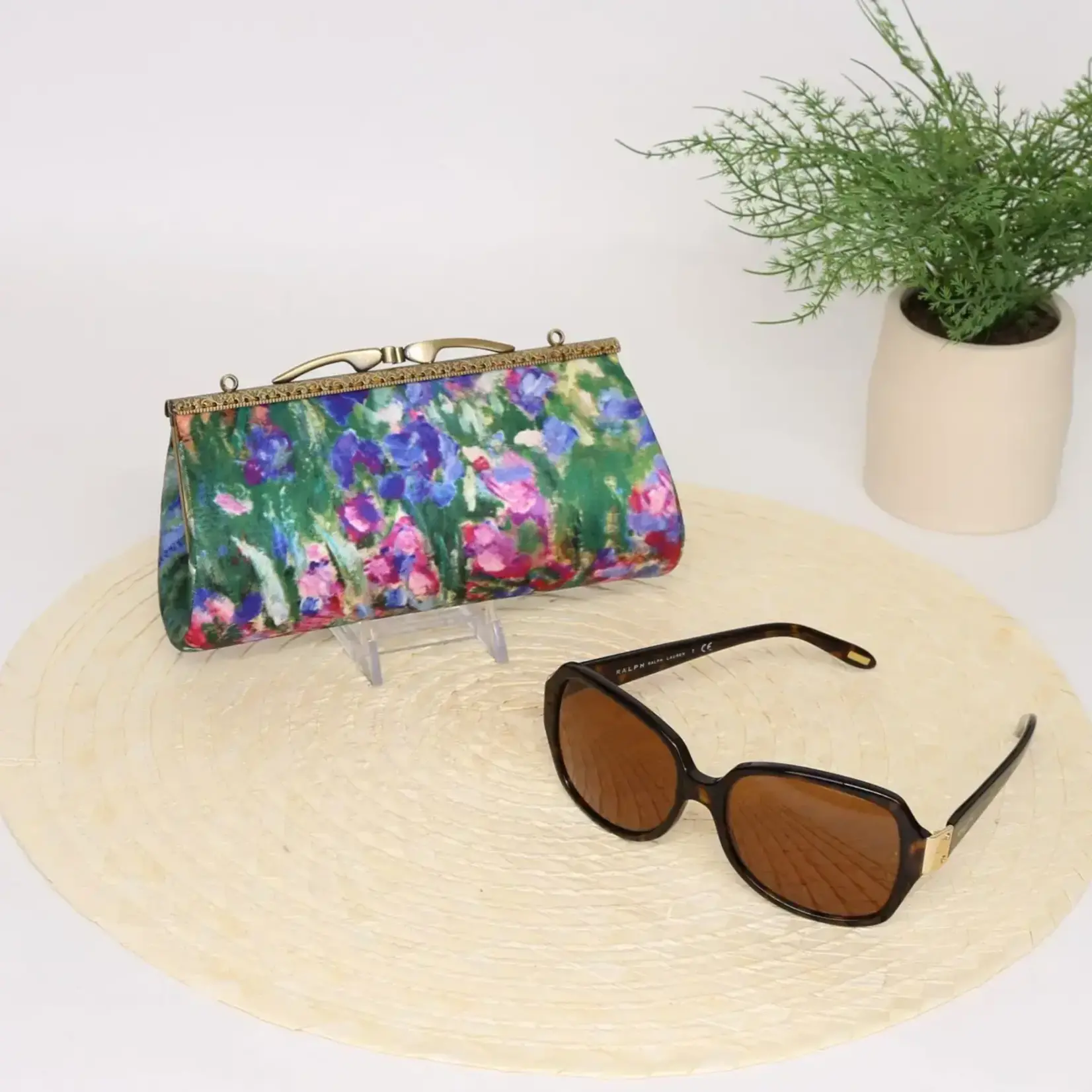 Cathayana Brocade Artist Eyeglass Case w/Handsewn Kiss Clasp Closure Monet Alice