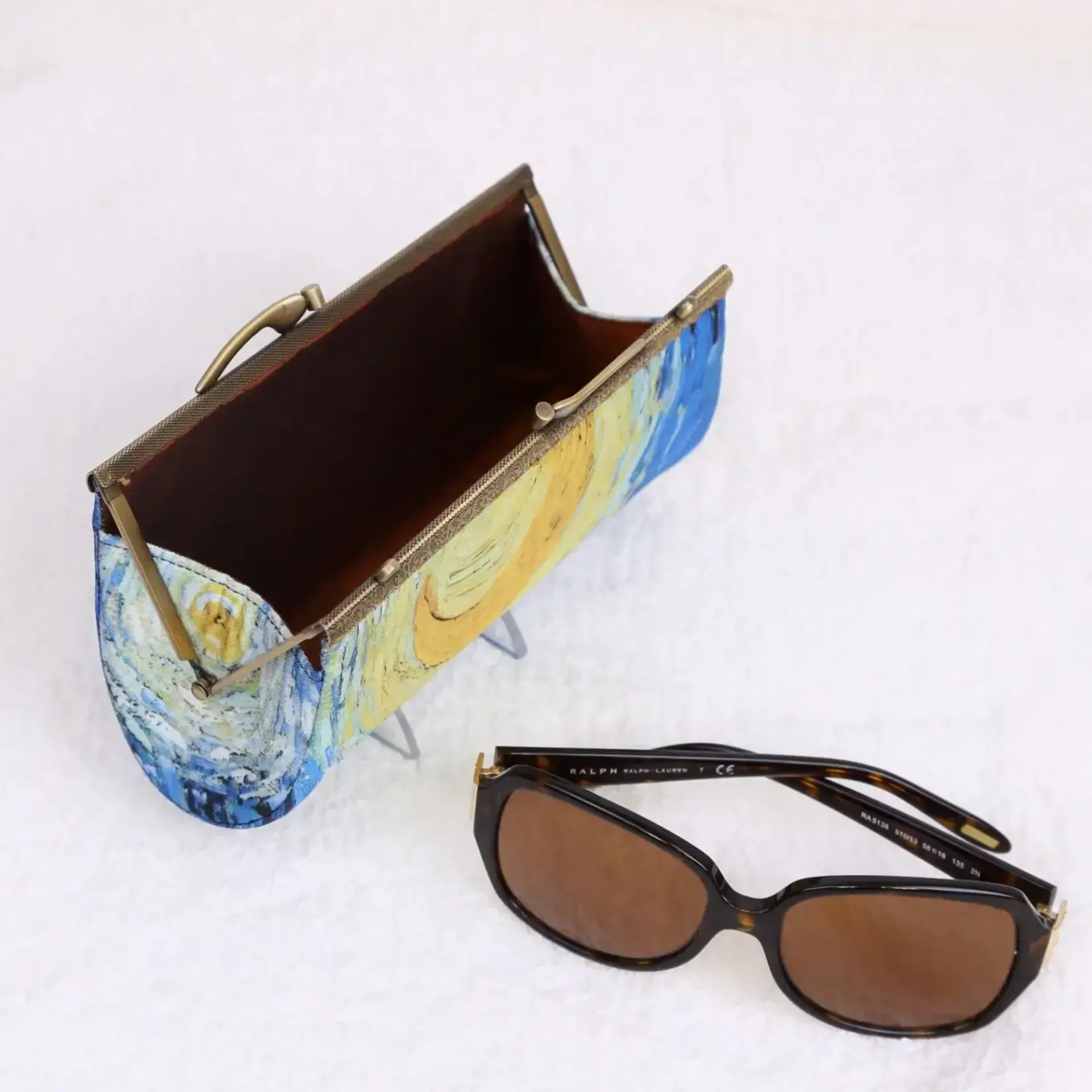 Cathayana Brocade Artist Eyeglass Case w/Handsewn Kiss Clasp Closure Starry Night