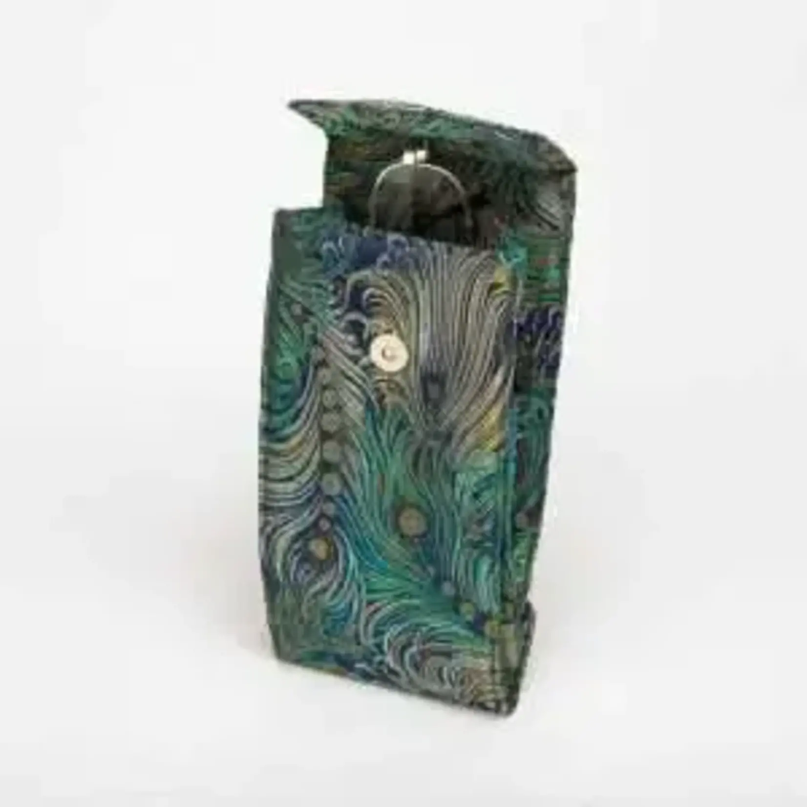 Cathayana Brocade Floral Double Eyeglasses Holder in Navy & Gold