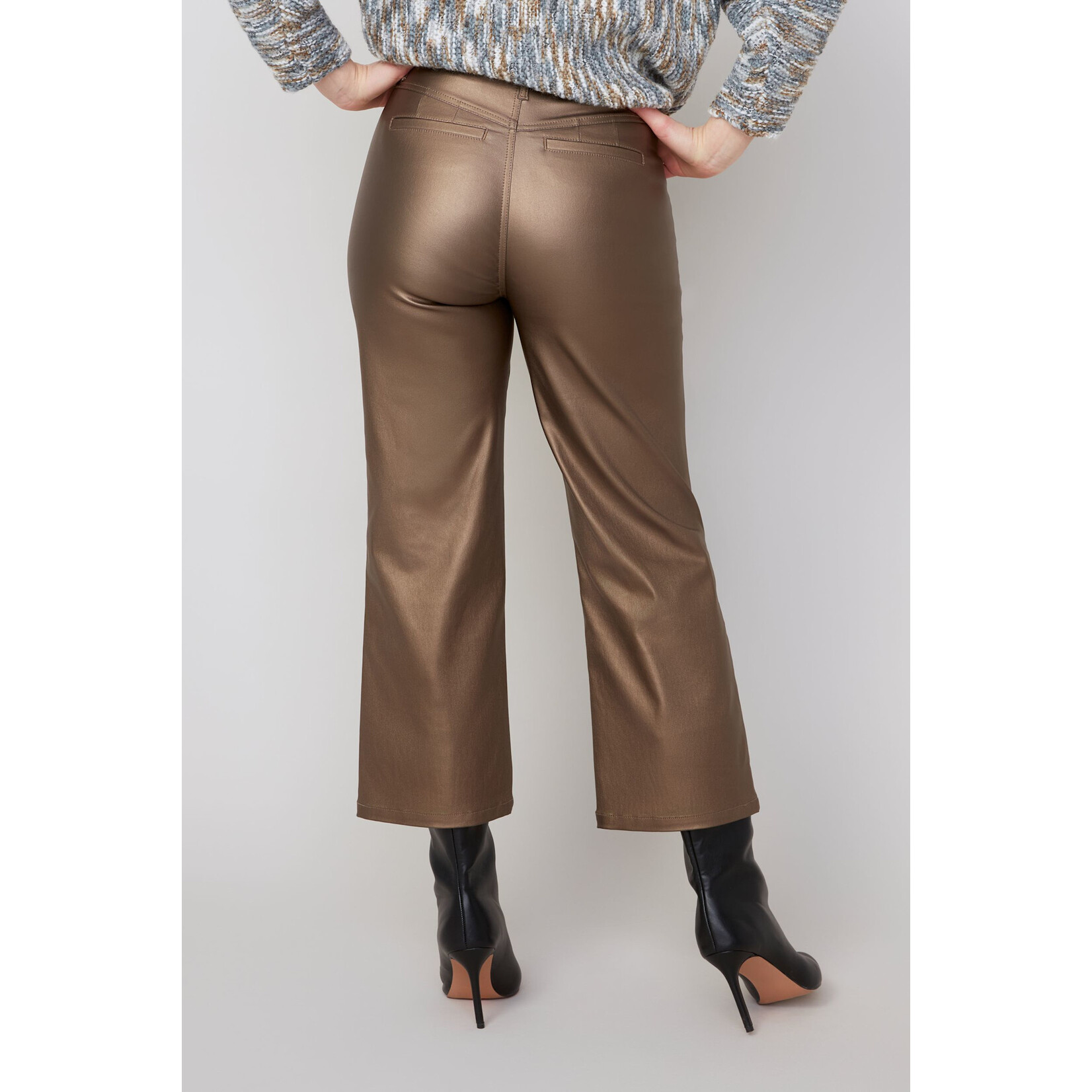 Woven Ankle Pant in Copper Metallic