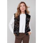 Faux Fur Vest in Bronze & Blue Combo