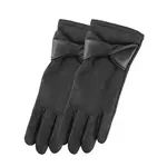 Faux Suede Dark Grey Texting Gloves w/Crisscross Wrist Trim