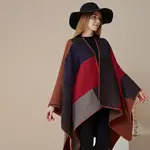 Plaid Faux Cashmere Ruana in Red/Black