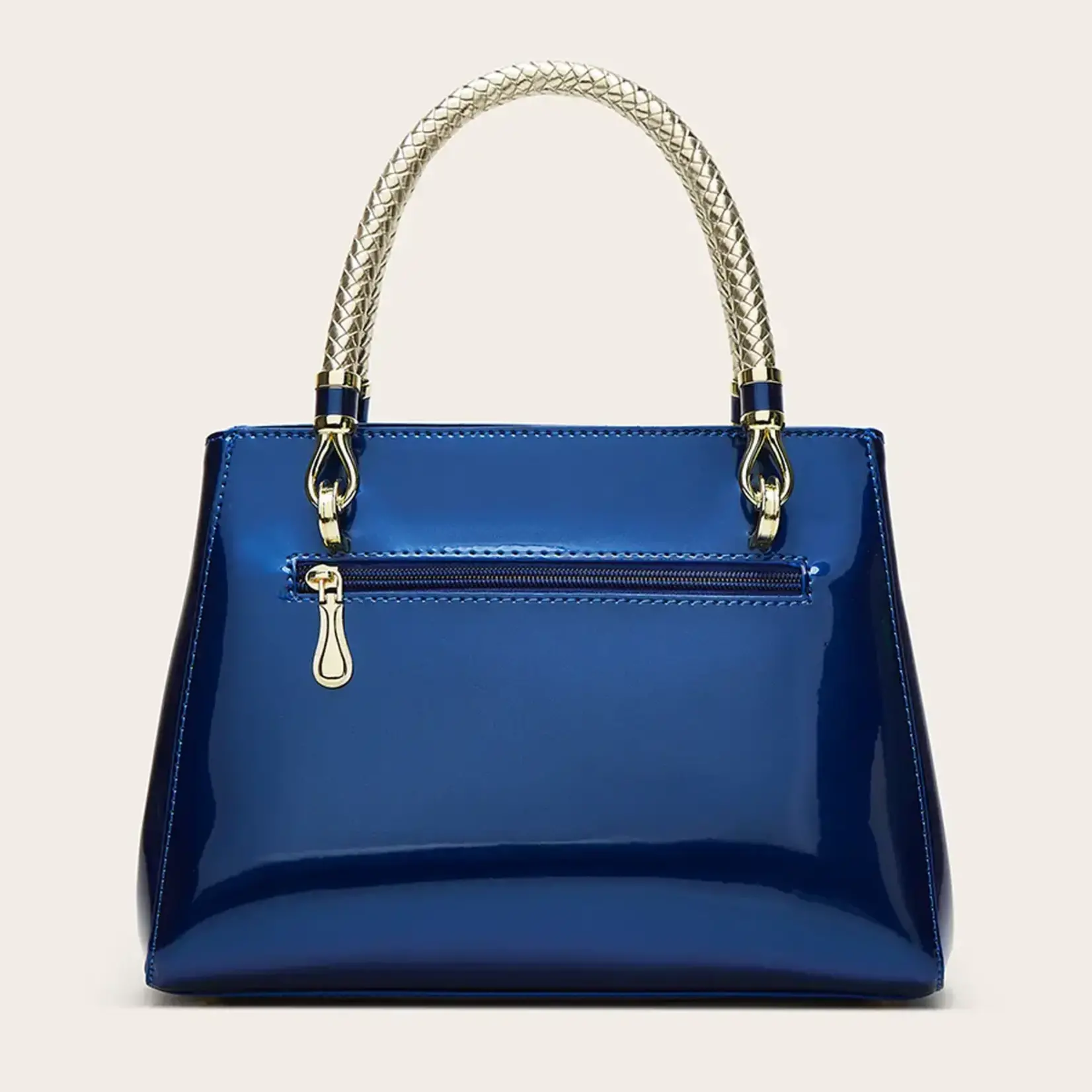 Faux Patent Crossbody/Handbag in Rose