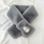 Faux Fur Neck Wrap w/Pull Through in Grey
