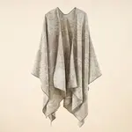 Floral Double-Sided Ruana in Beige