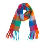 Heavy Color Block Scarf/Wrap w/Fringe in Multi