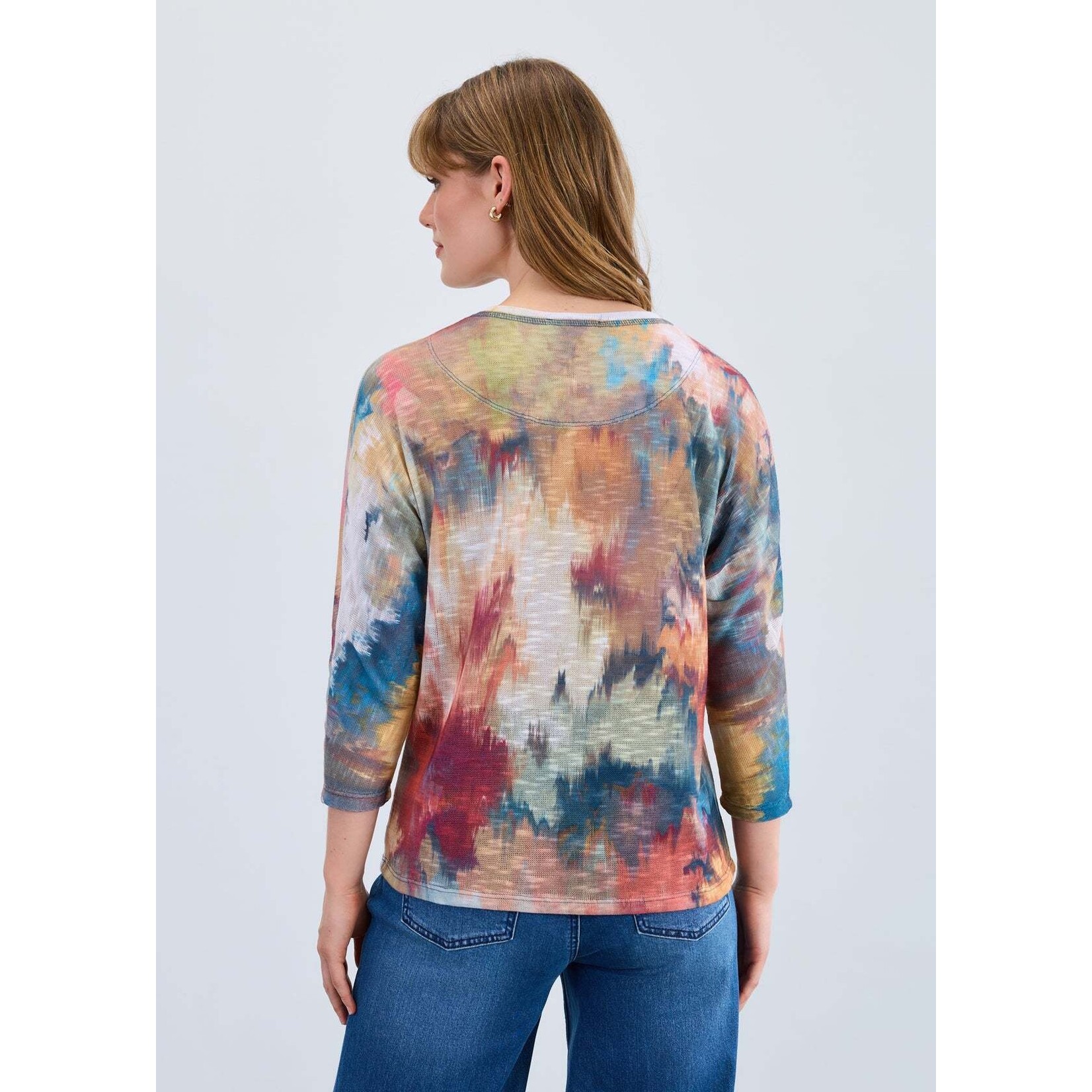 FDJ Dolman V-Neck Top in Fall Bouquet