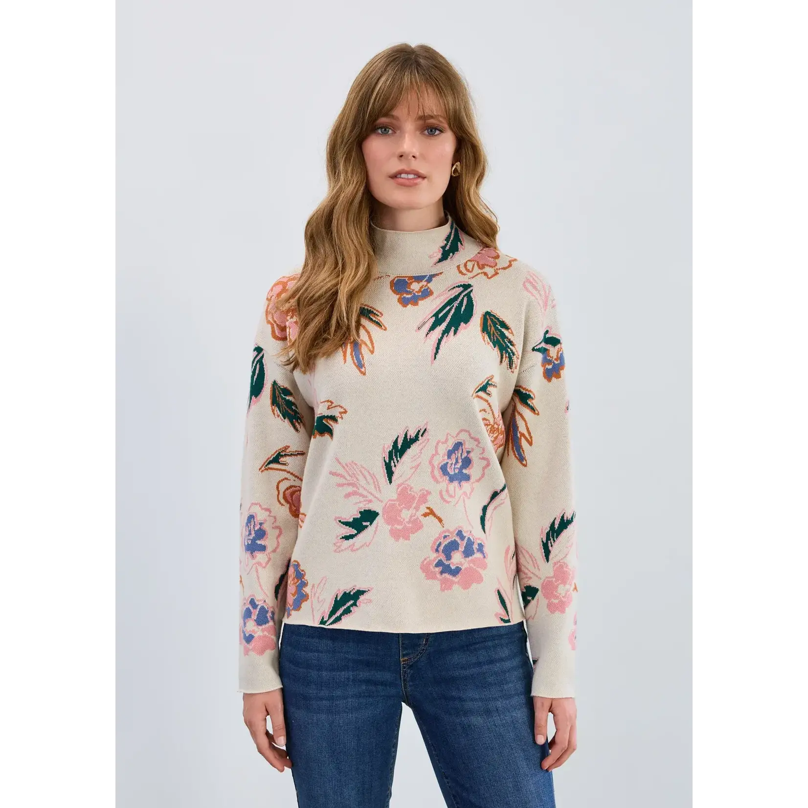 FDJ Mock Neck Loose Fit Sweater in Bloomsbury