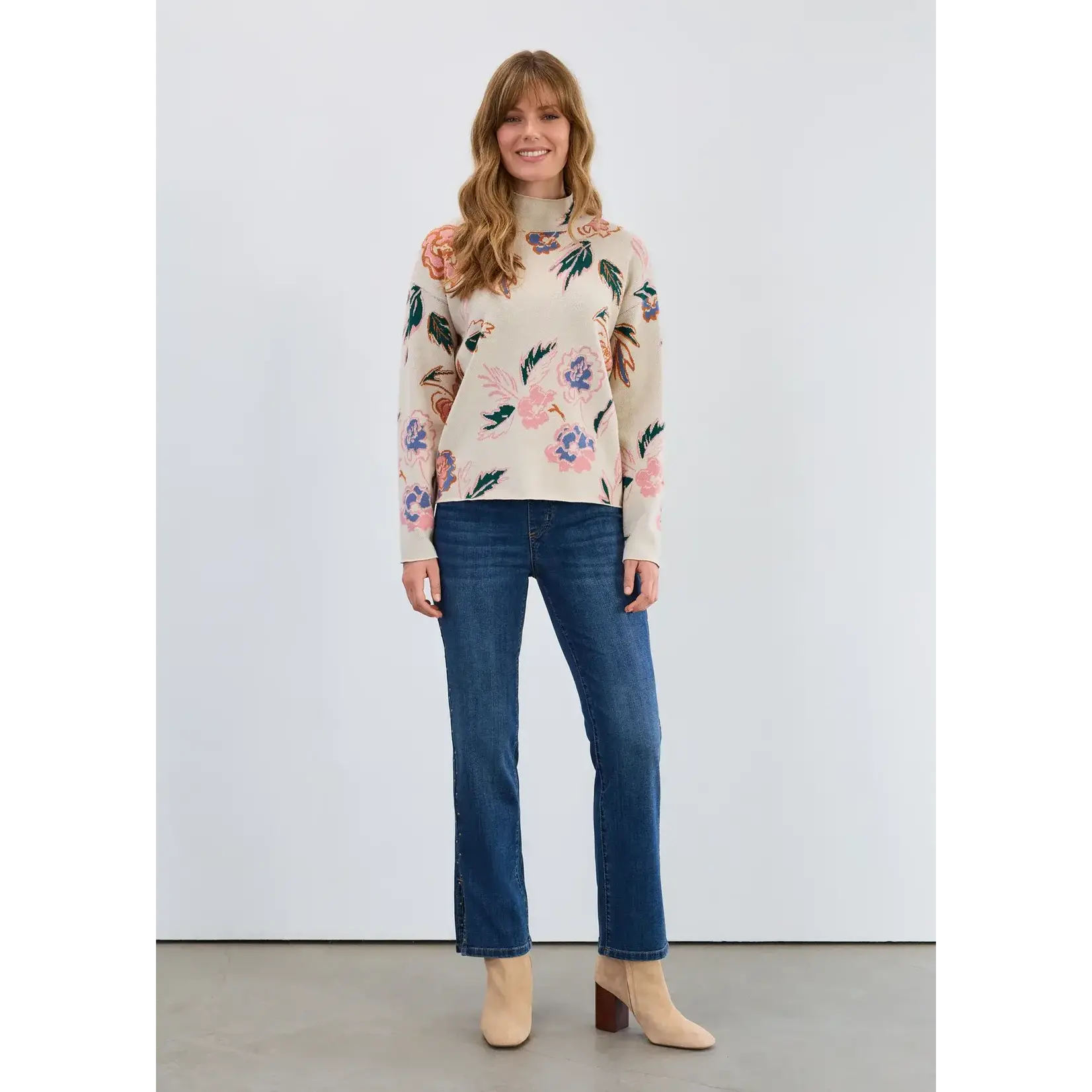 FDJ Mock Neck Loose Fit Sweater in Bloomsbury