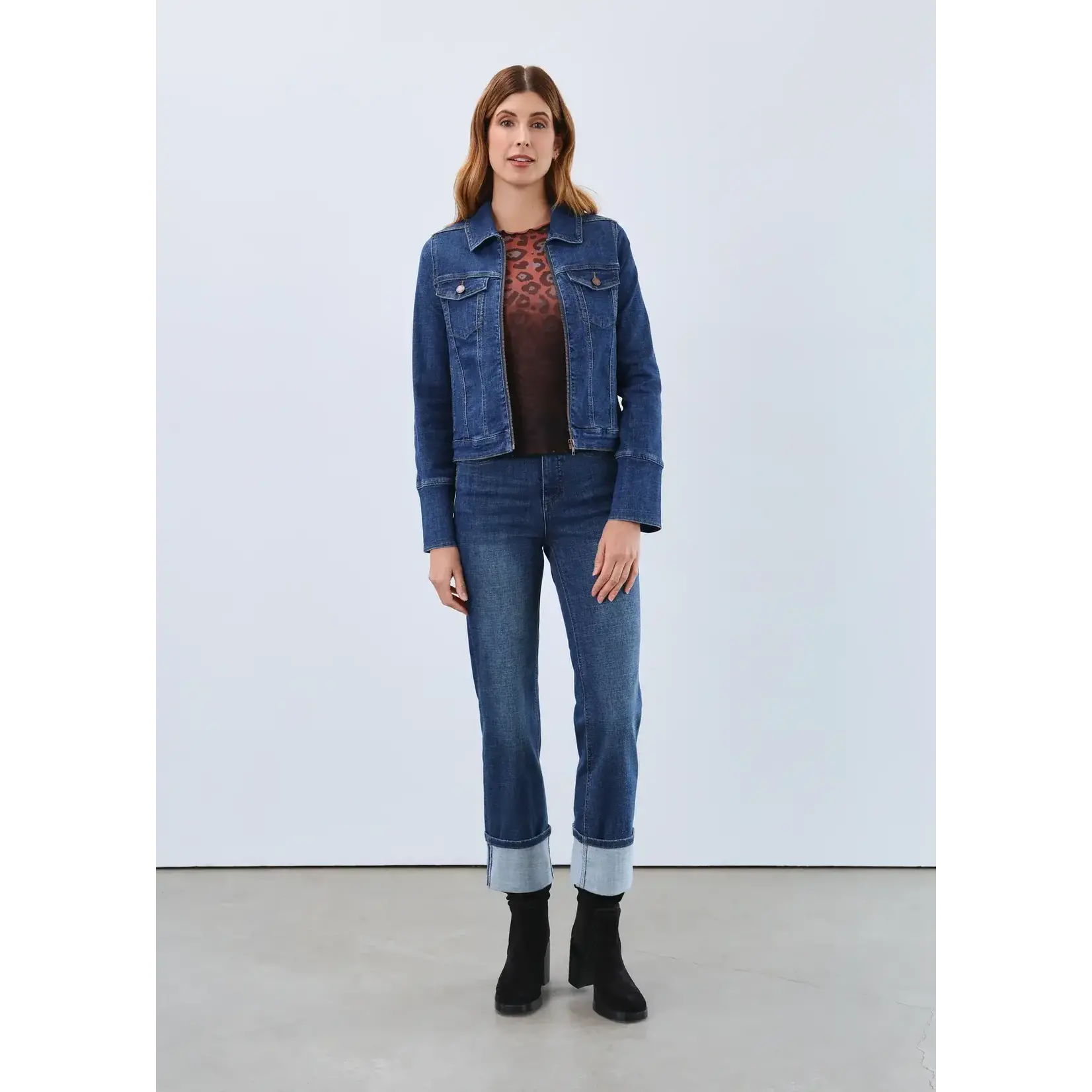 FDJ Suzanne Straight Ankle Jean in Dark Blue