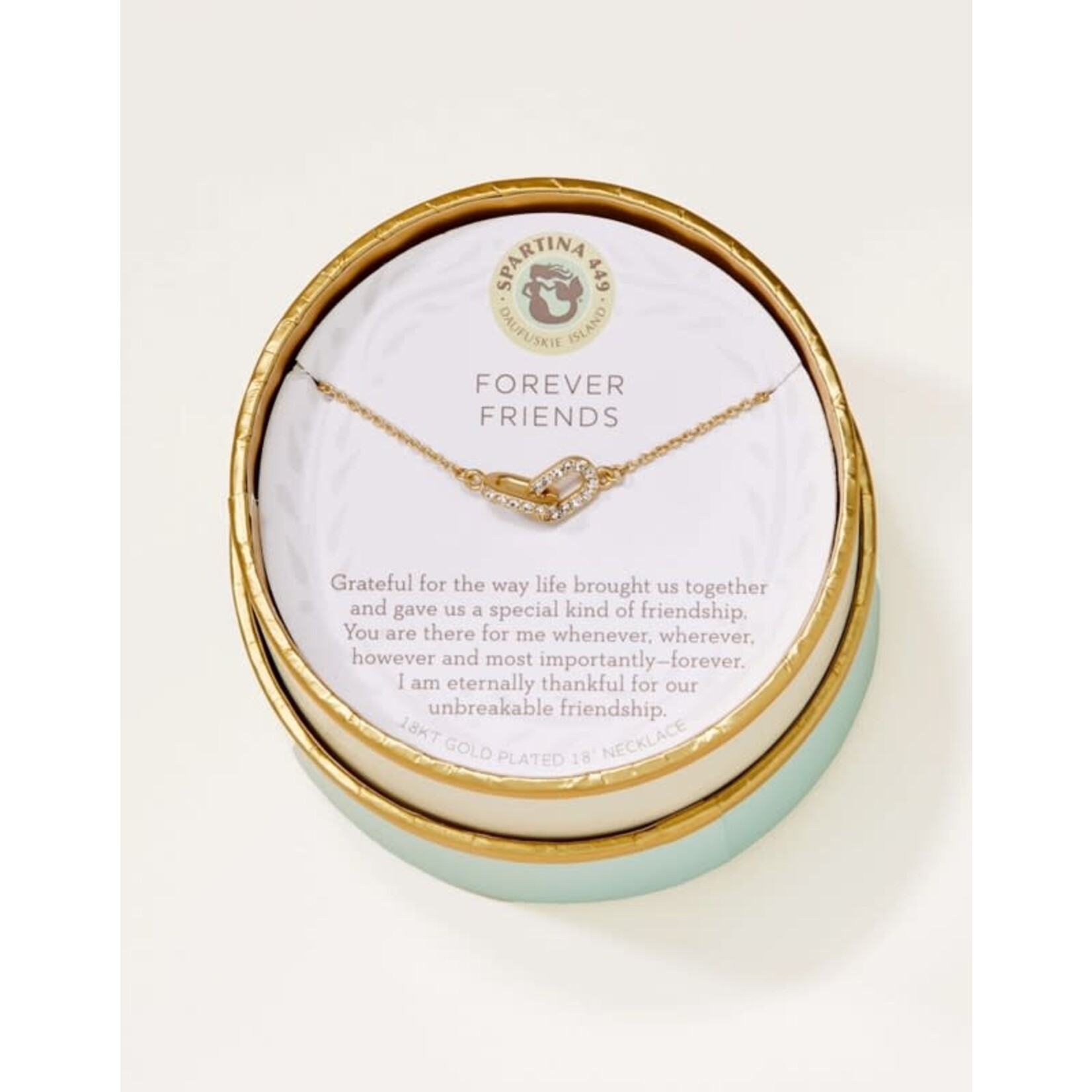 Spartina SLV Necklace 18" Forever Friends/Links Gold