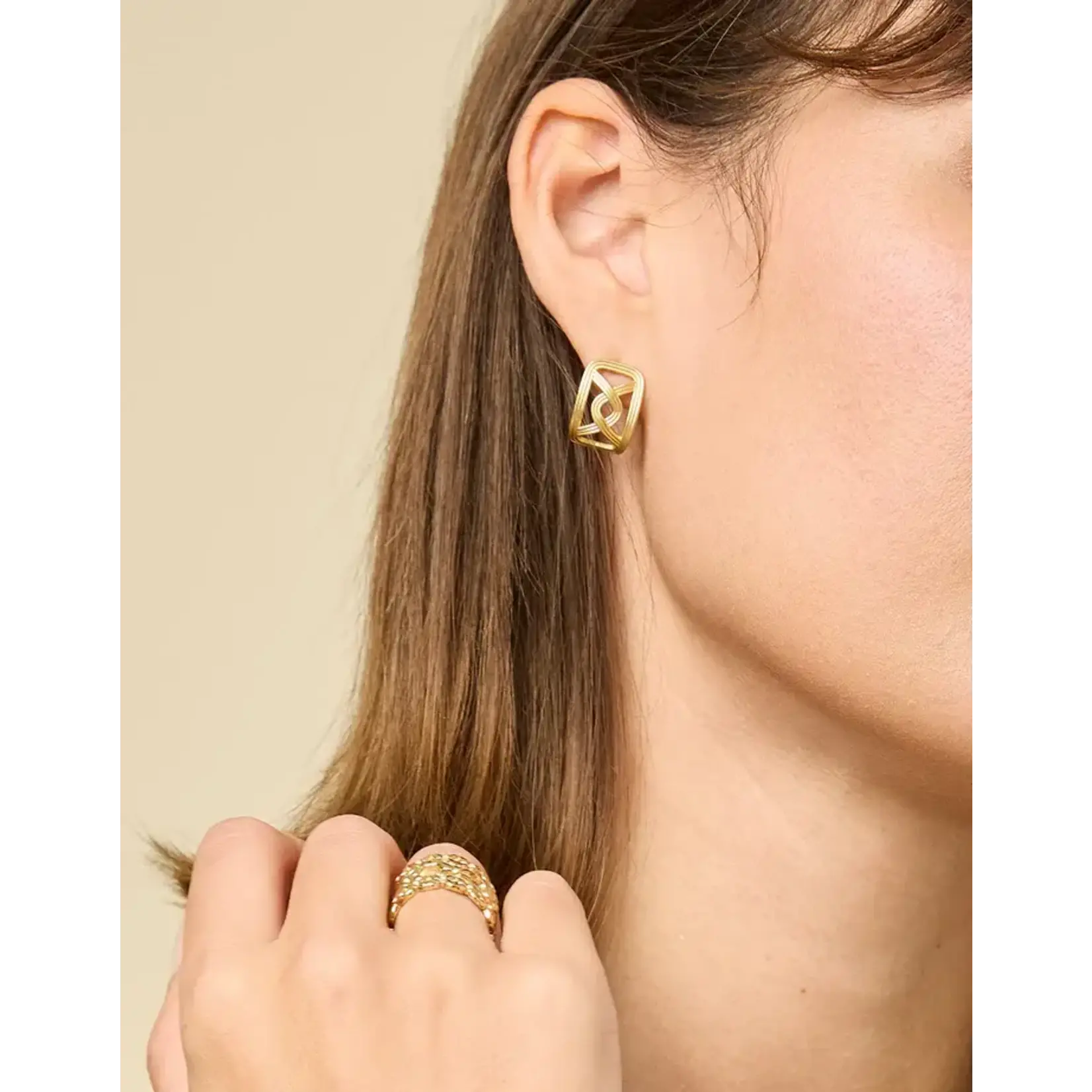 Spartina Trellis Earrings in Gold