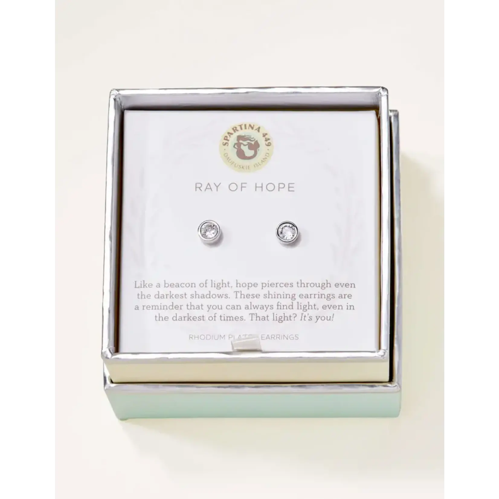 Spartina SLV Stud Earrings Ray of Hope/Gem Sil