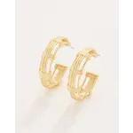 Spartina Basket Weave Hoop Earrings Gold