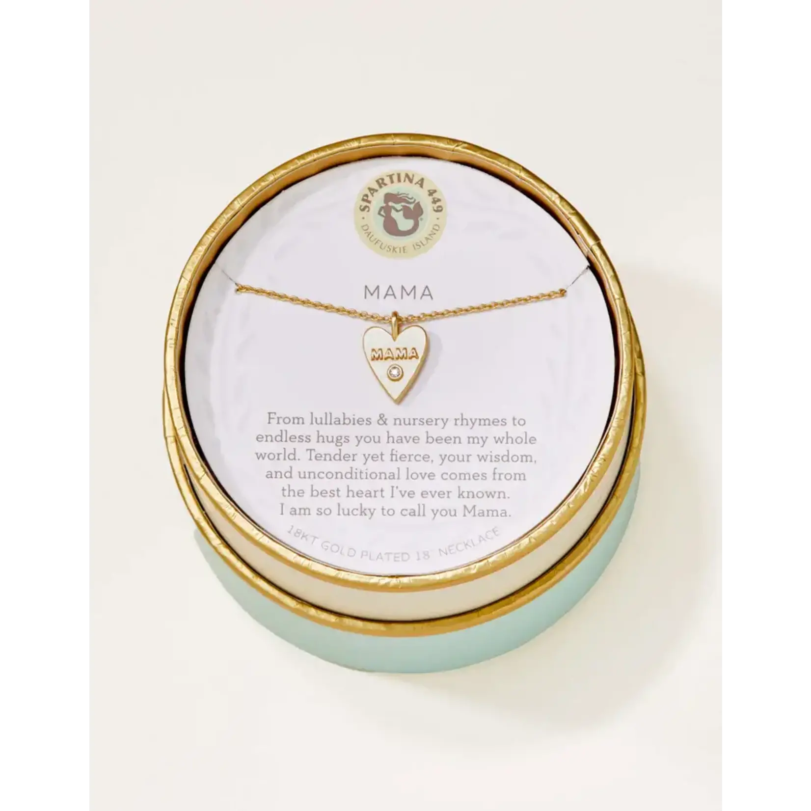 Spartina SLV Necklace 18" Mama/Heart Gold
