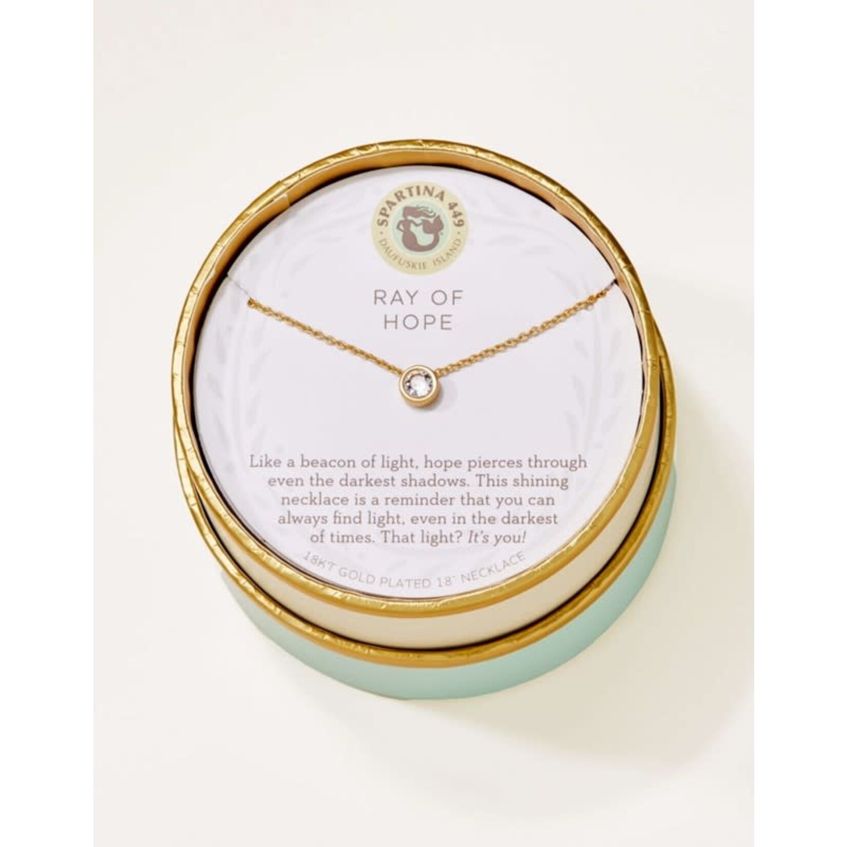 Spartina SLV Necklace 18" Ray of Hope/Gem Gold