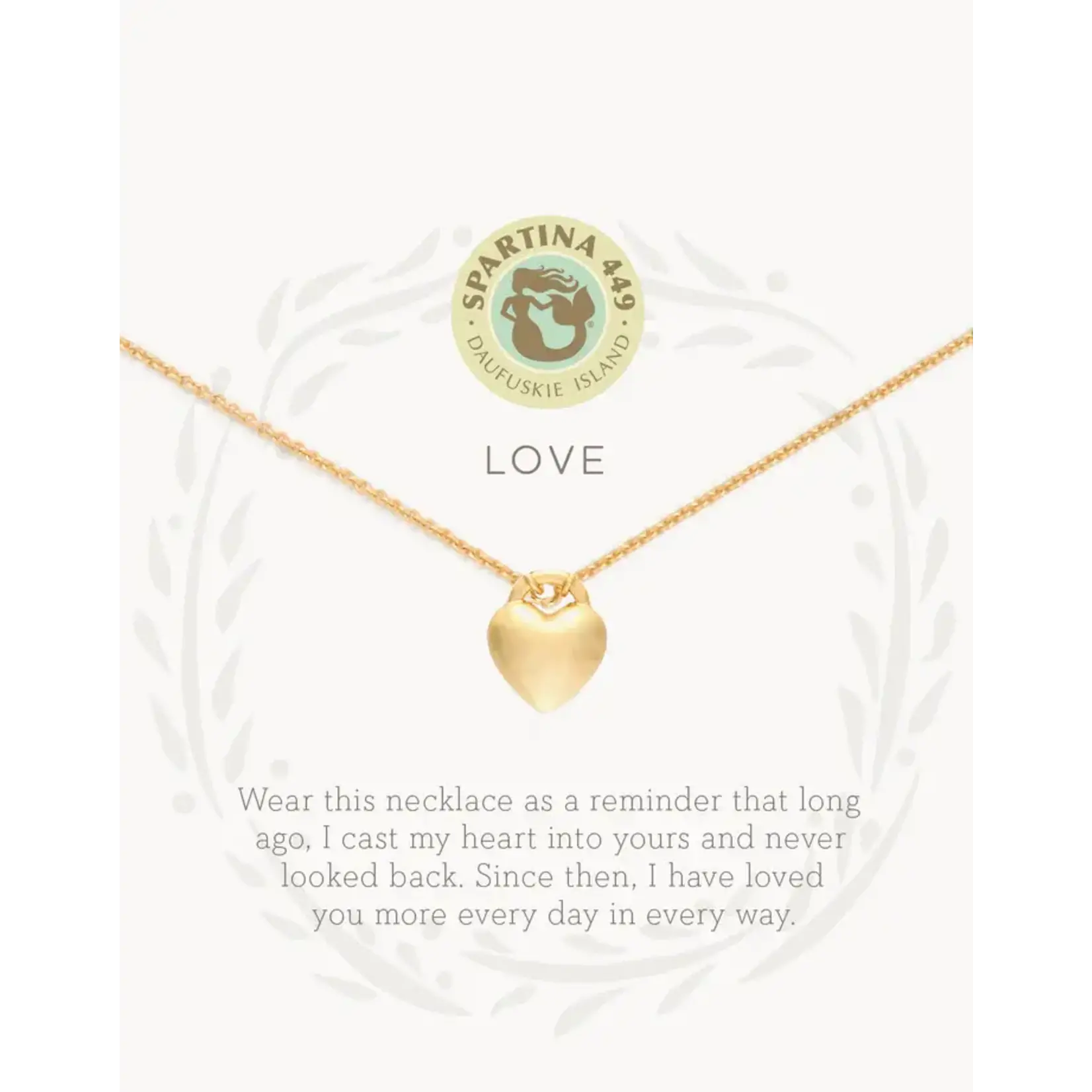 Spartina Sea La Vie Necklace 18" Love/Heart Gold