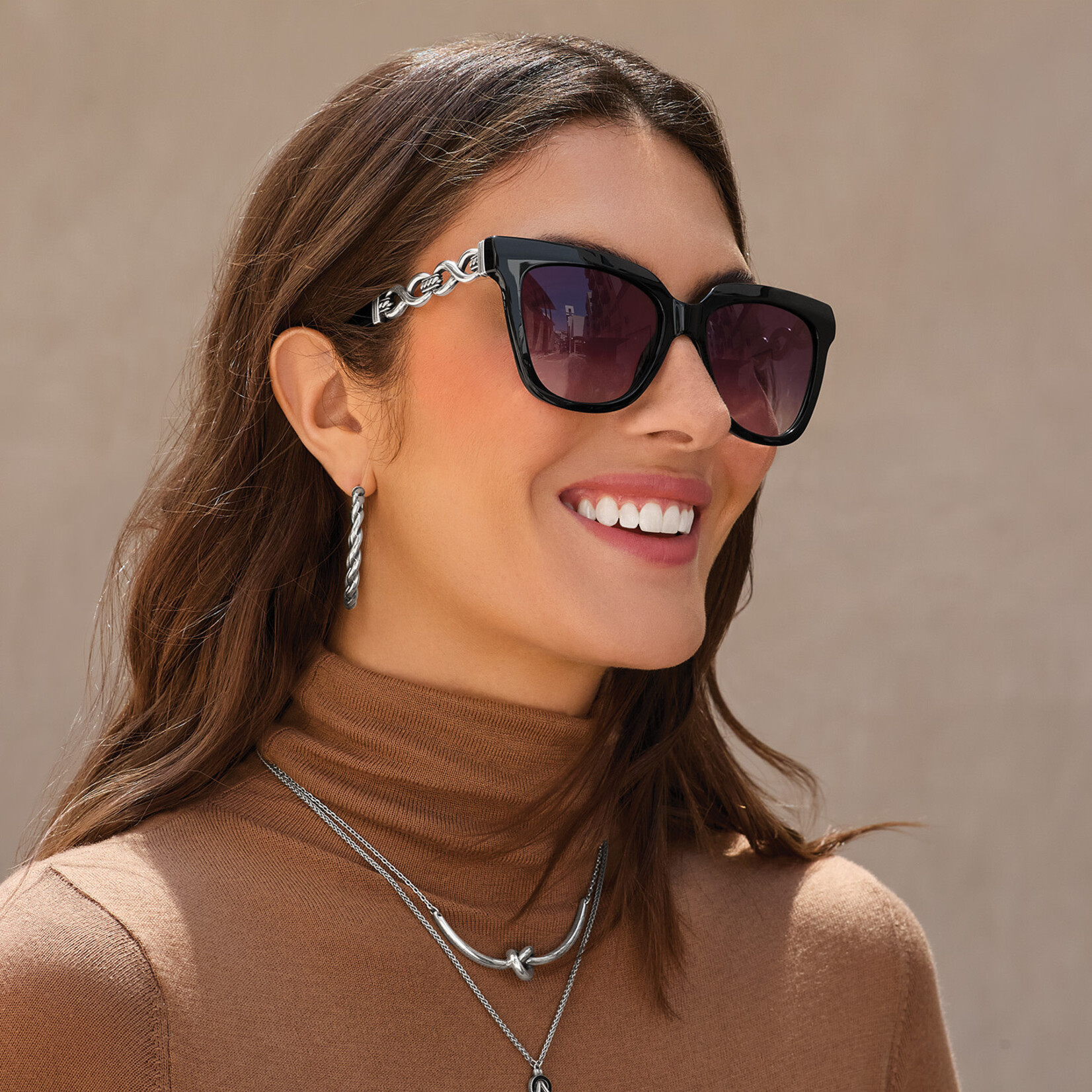 Brighton Interlok Infinity Sunglasses in Midnight