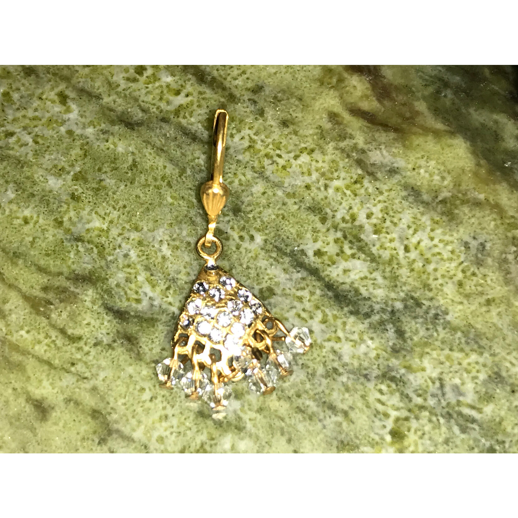 Lace Fan Earrings in Crystal