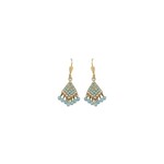 Lace Fan Earrings in Peacock