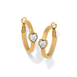 Brighton Mystery Of Love Gold Crystal Heart Hoop Earrings