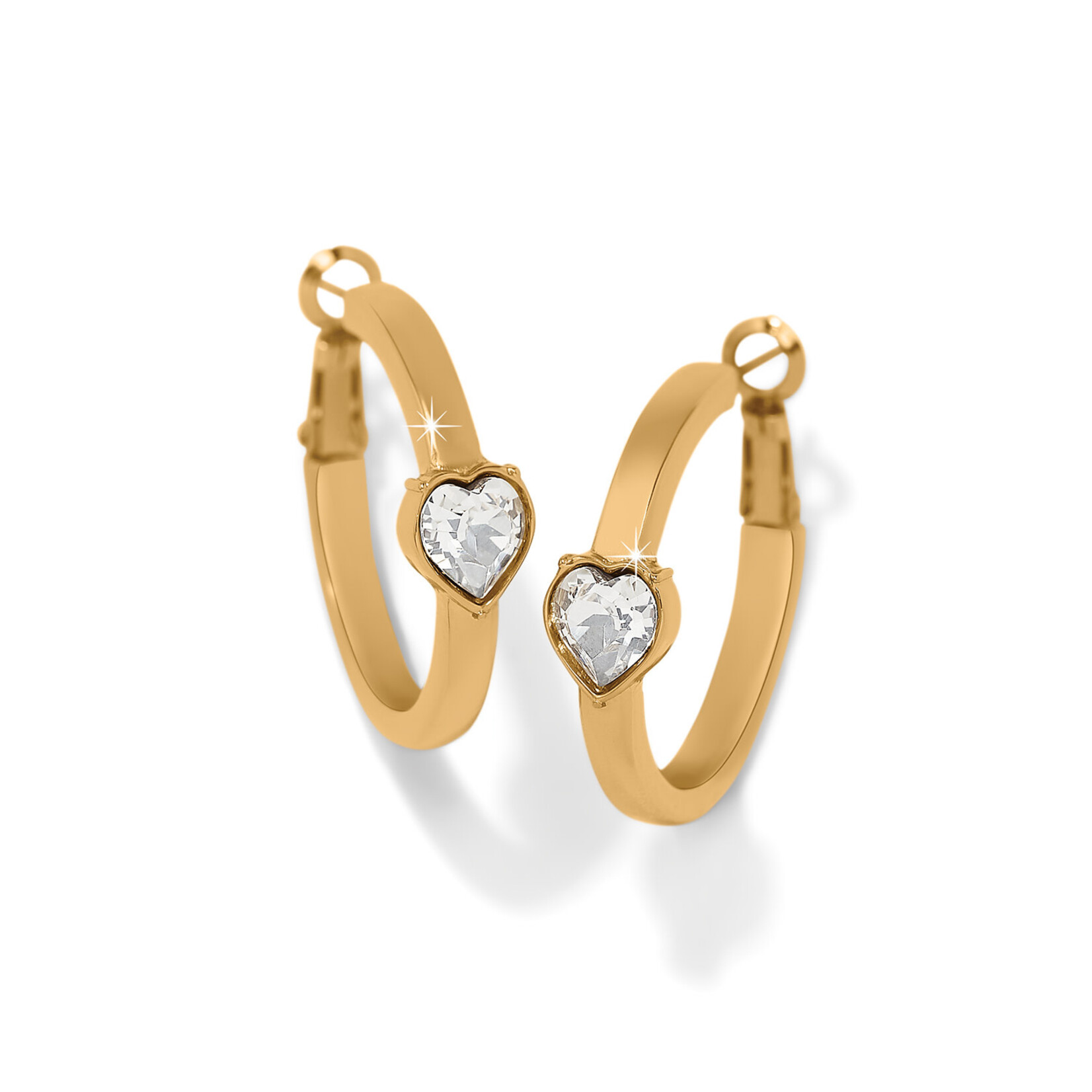 Brighton Mystery Of Love Gold Crystal Heart Hoop Earrings