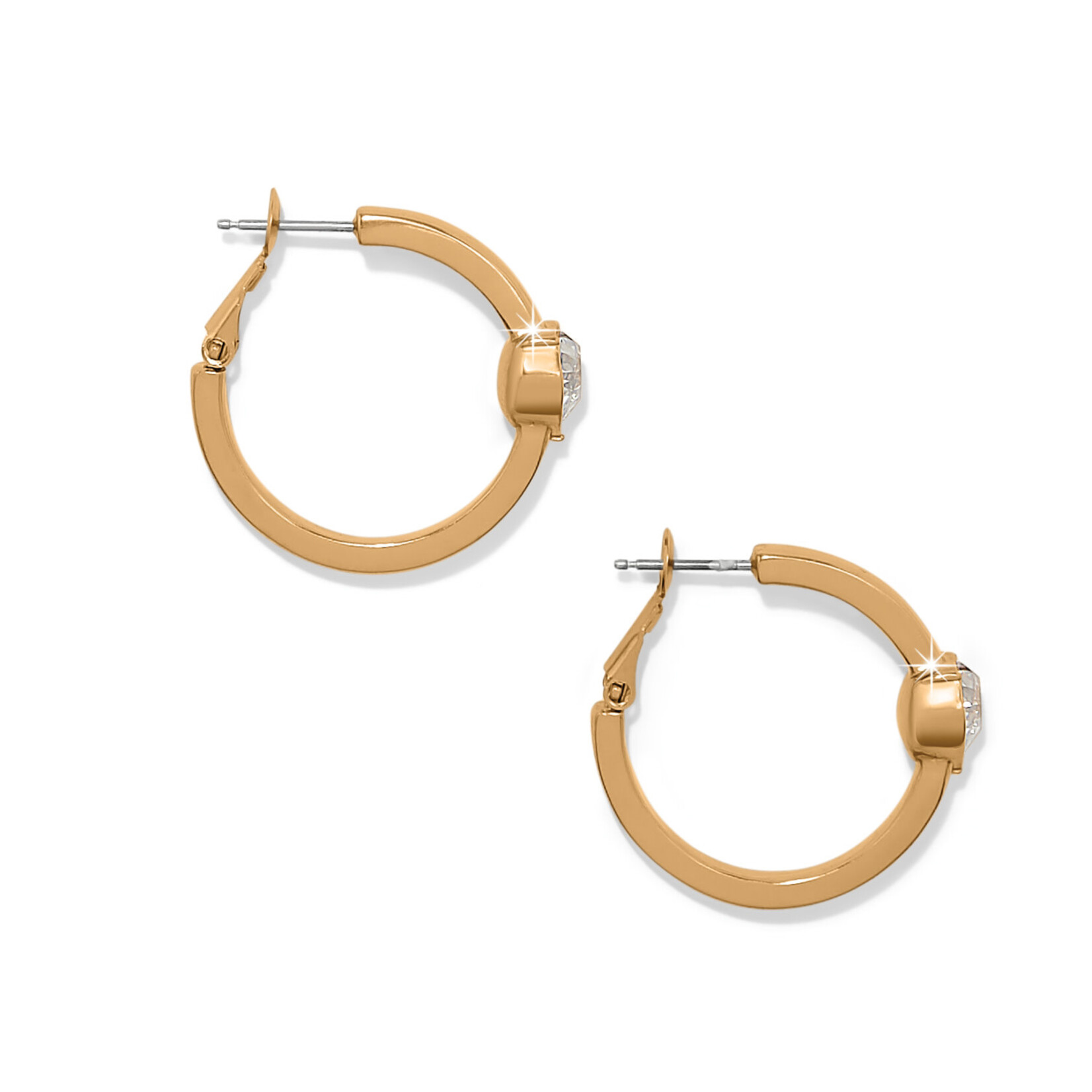 Brighton Mystery Of Love Gold Crystal Heart Hoop Earrings