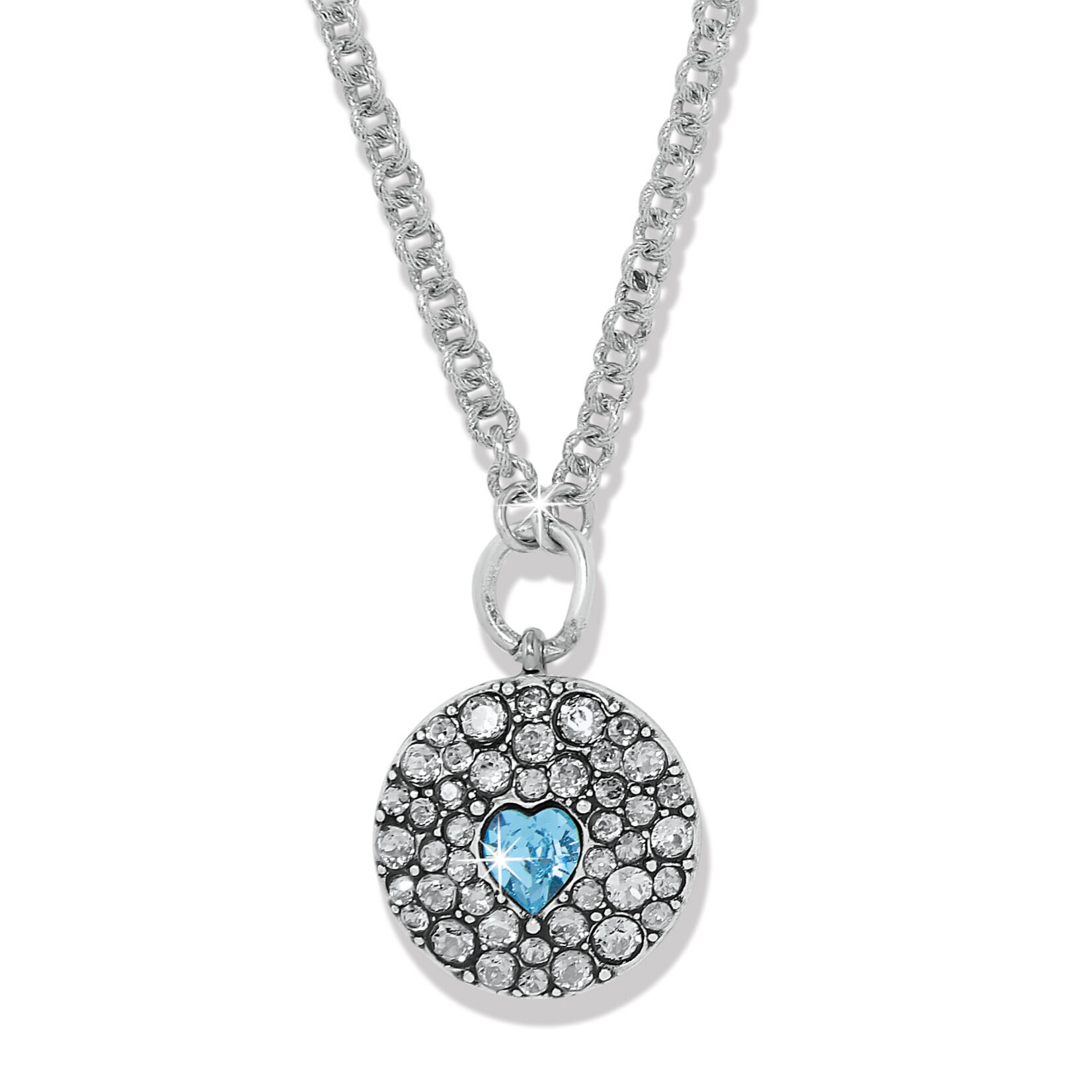 Brighton Mystery Of Love Aquamarine Heart Necklace