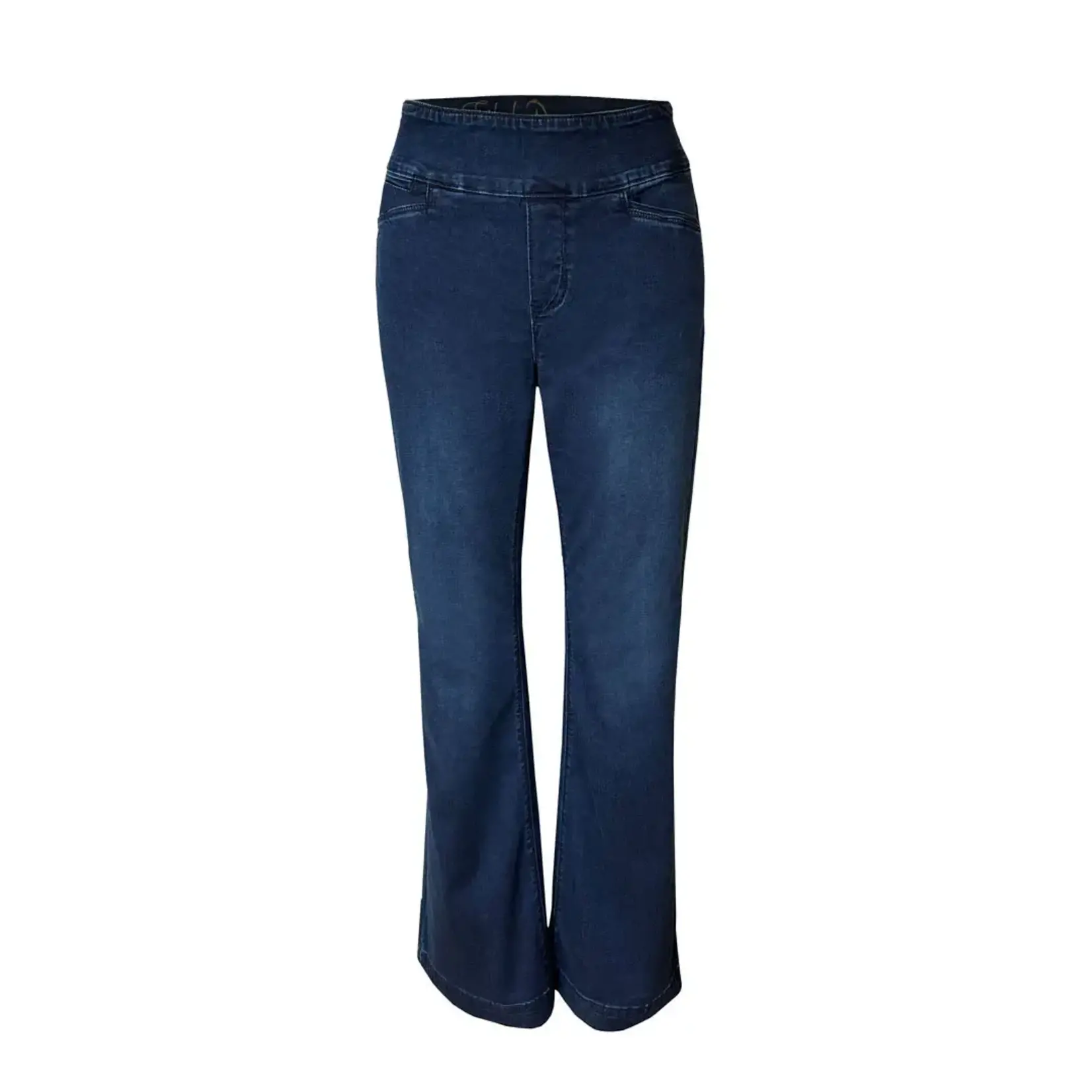 Pull-on Boot Cut Jean w/ Wide Waistband