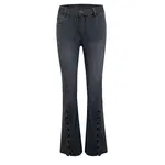 Zip Front W/Button on Front Legs in Gray Wash