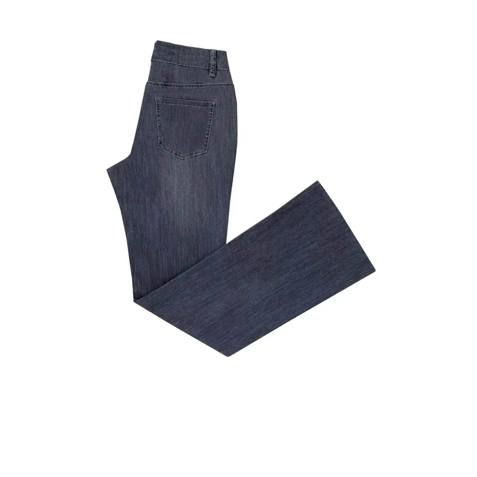 Zip Front W/Button on Front Legs in Gray Wash