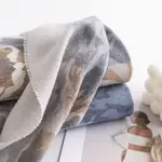 Pretty Persuasions Floral Print Scarf in Grey/Camel
