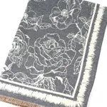 Pretty Persuasions Polyester Reversible Fine Floral Scarf in Grey
