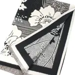 Pretty Persuasions Polyester Reversible Large Floral Scarf in Black/Ivory