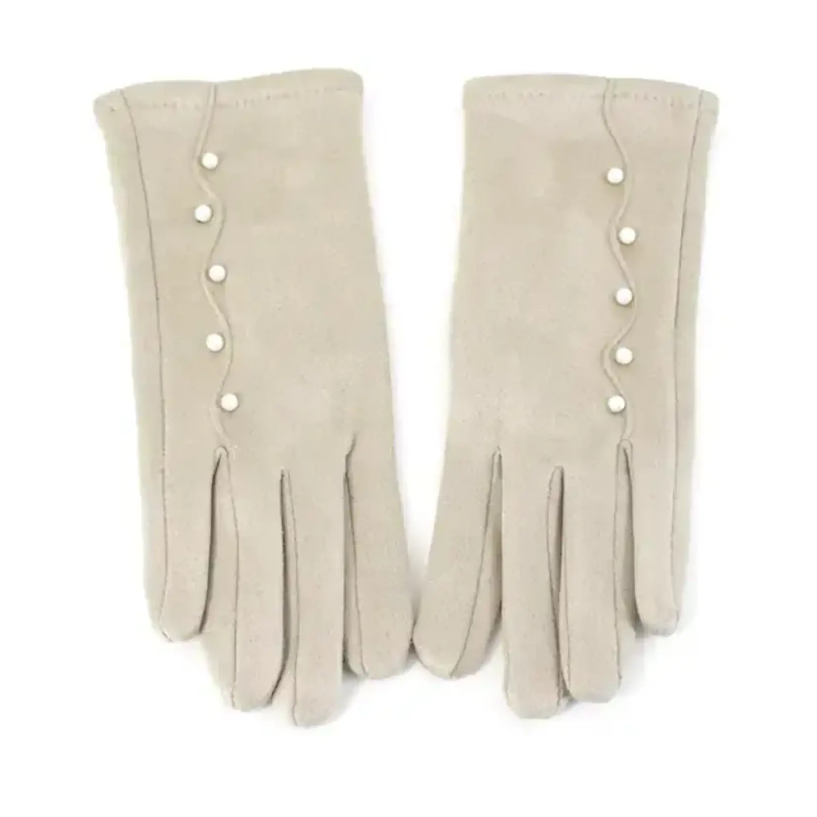 Pretty Persuasions Danube Gloves W/Faux Pearl In Beige