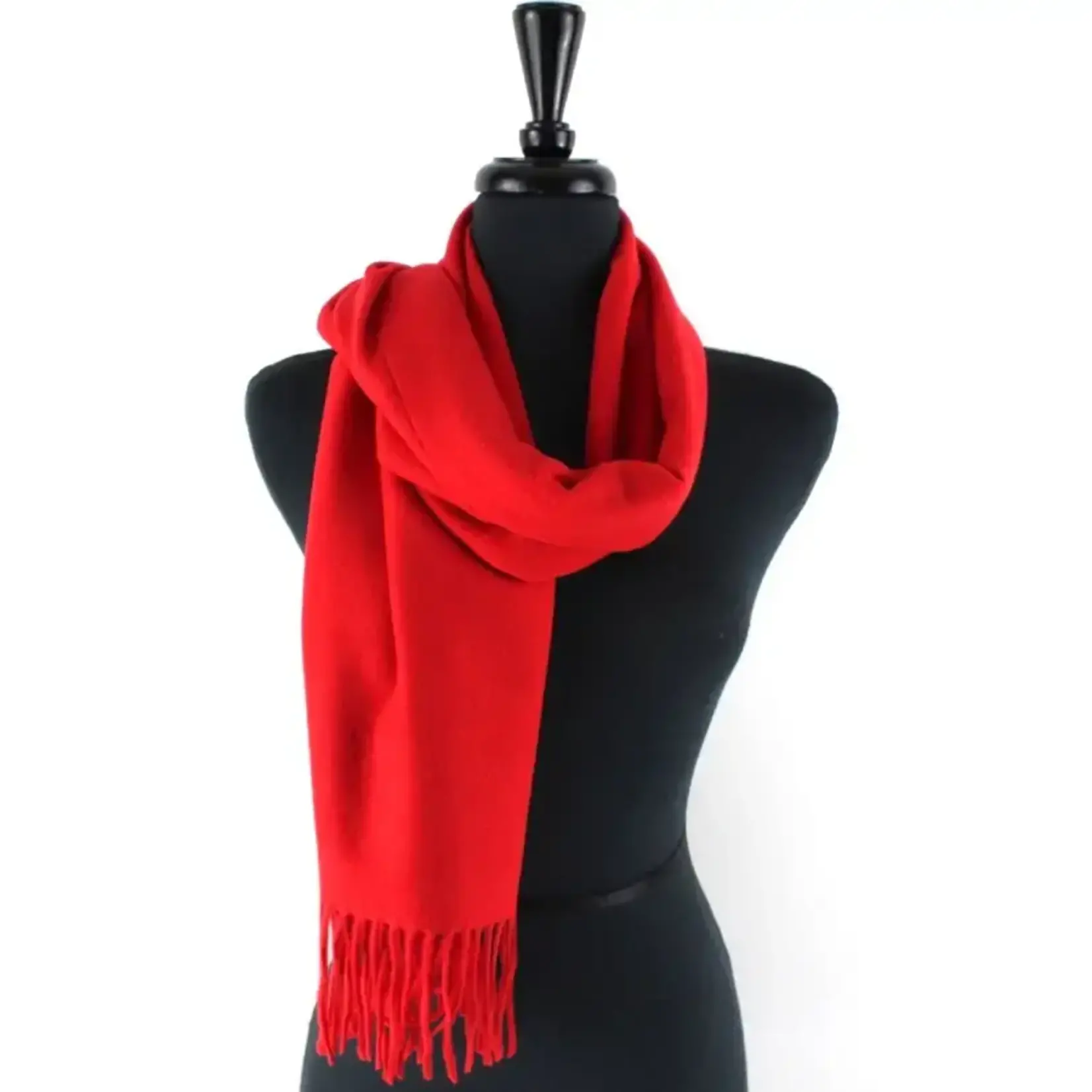 Pretty Persuasions Solid Color Cozy Soft Scarf In Red