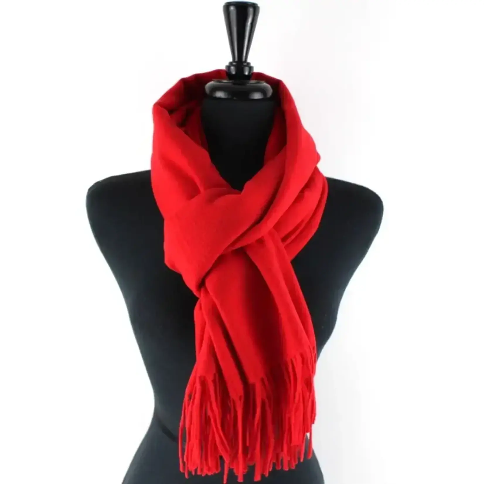 Pretty Persuasions Solid Color Cozy Soft Scarf In Red