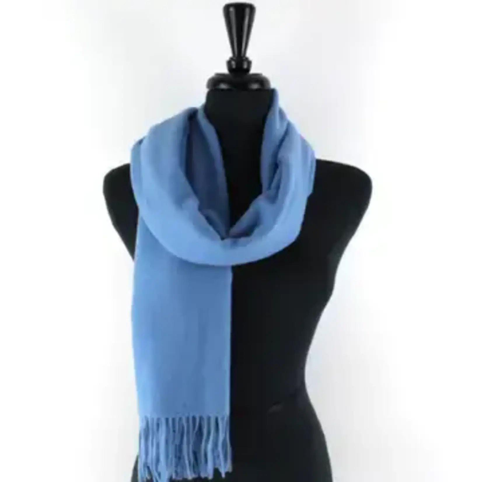Pretty Persuasions Solid Color Cozy Soft Scarf In Blue