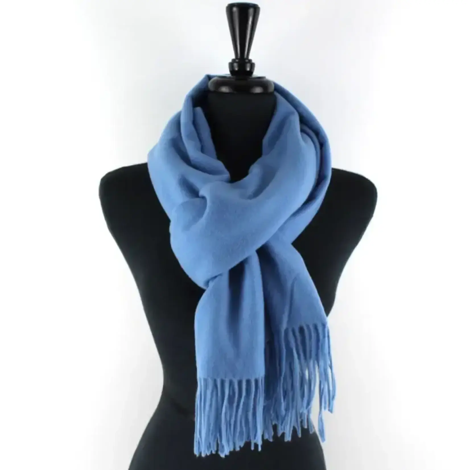 Pretty Persuasions Solid Color Cozy Soft Scarf In Blue