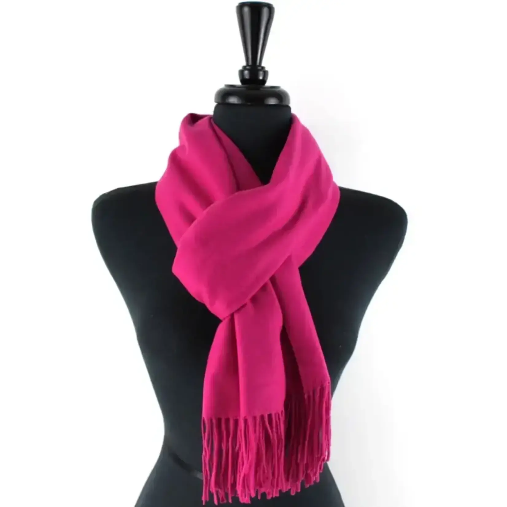 Pretty Persuasions Solid Color Cozy Soft Scarf In Fuchsia