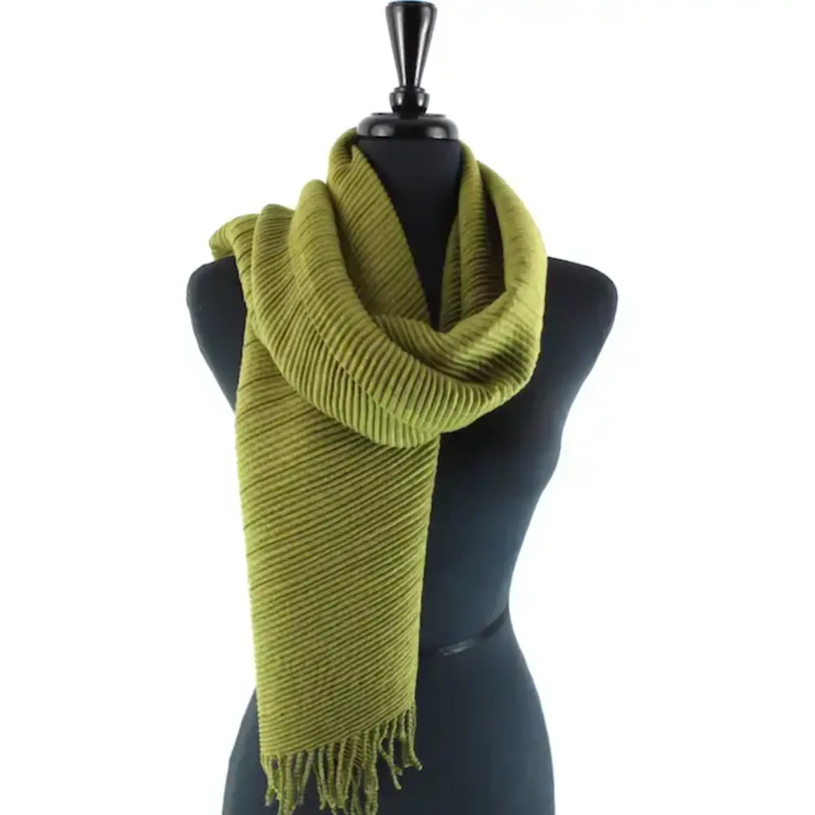 Pretty Persuasions Ocean Morn Pleated Scarf In Pear