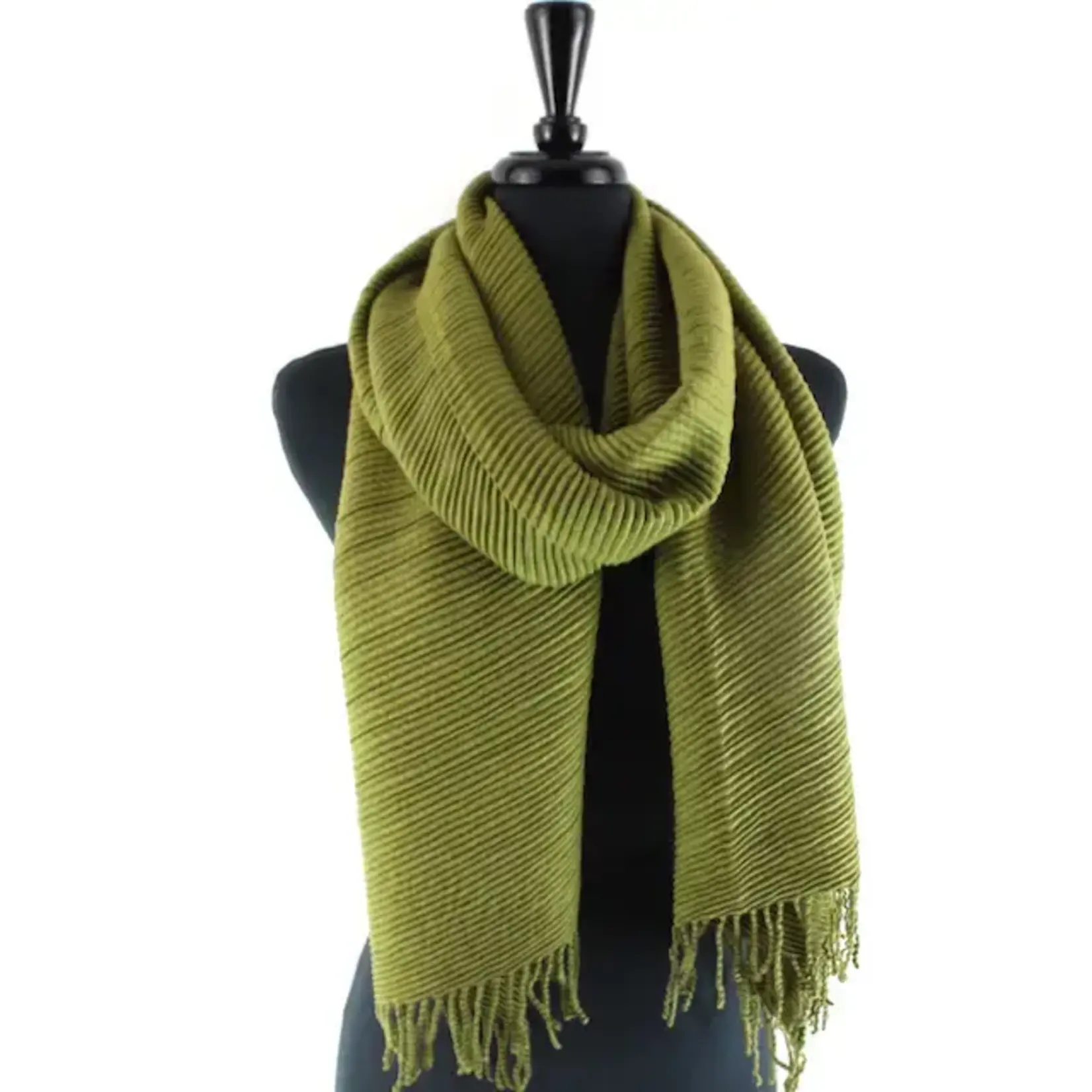 Pretty Persuasions Ocean Morn Pleated Scarf In Pear